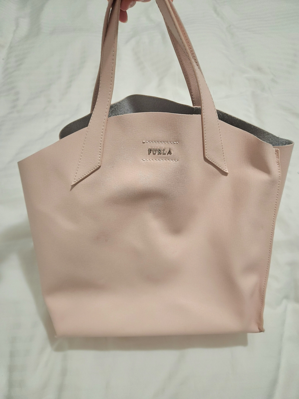 Furla Pink Leather Tote Bag